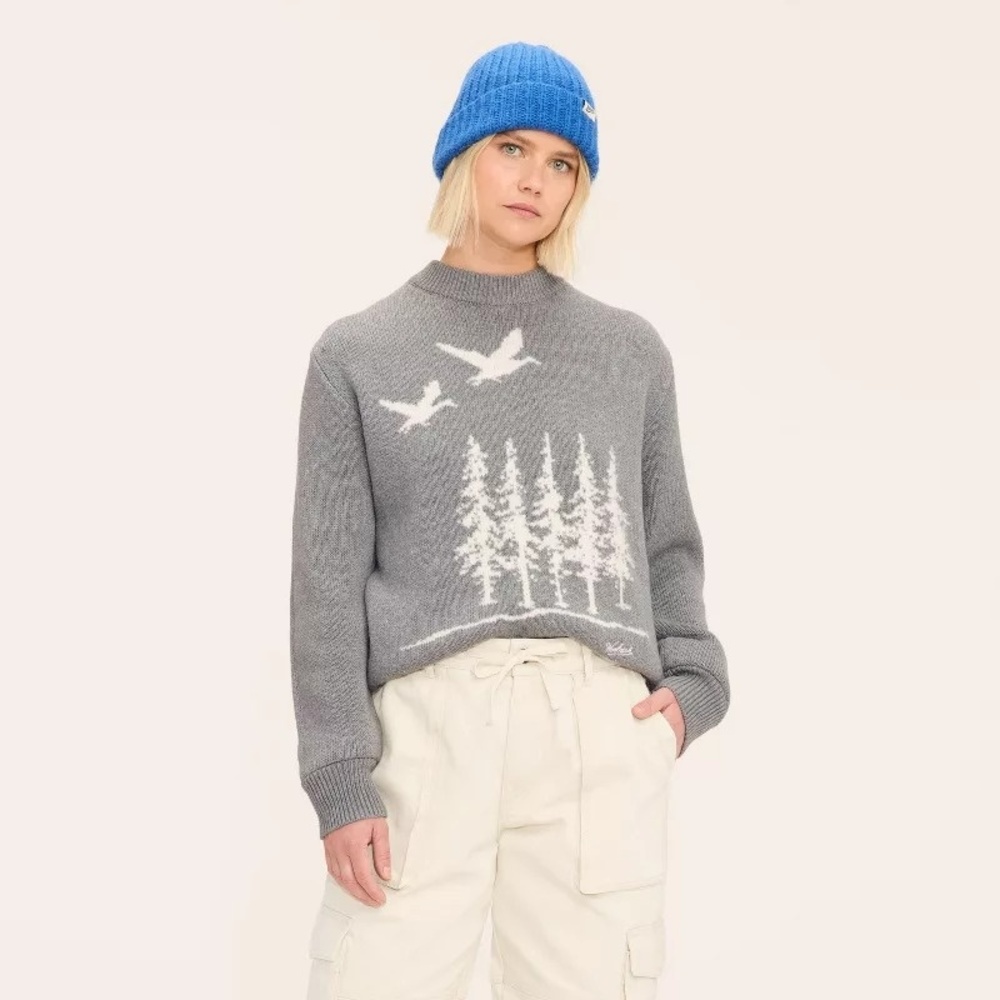 Woolrich x Target Unisex Adult‎ S Small Scenic Pullover Sweater Heather Gray NWT - Picture 4 of 7
